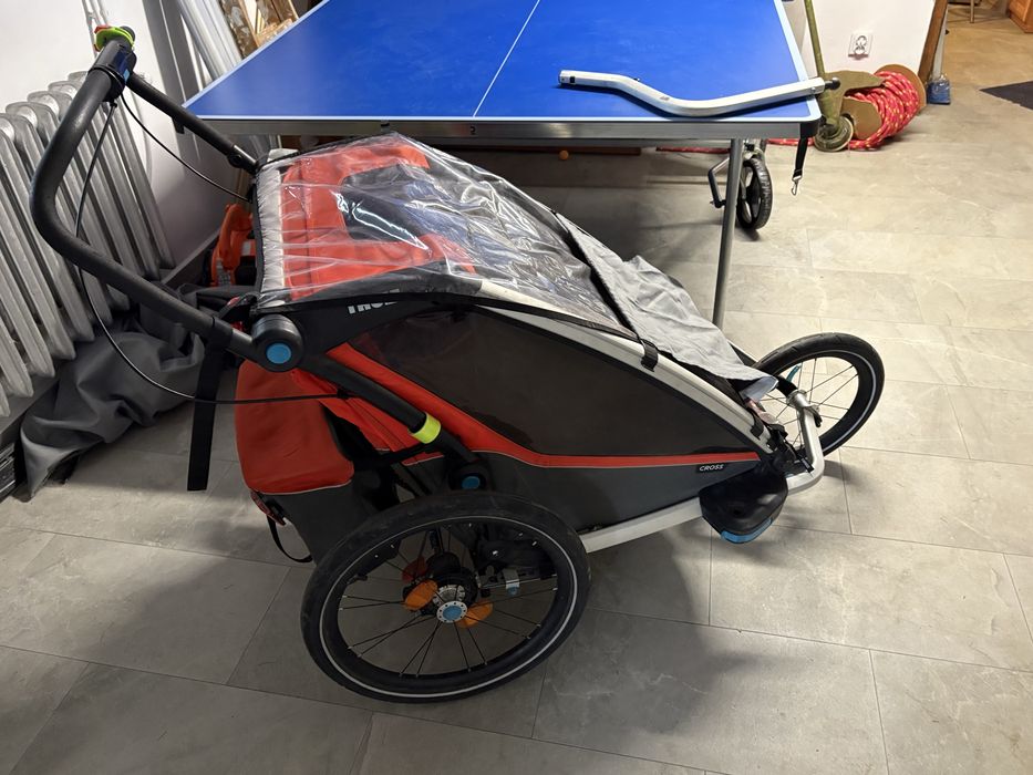 Thule chariot cross 2 przyczepka rowerowa czerwona dodatki
