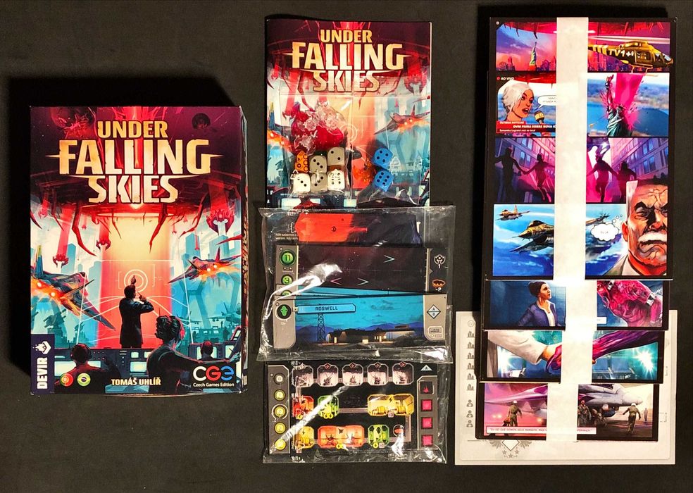 JOGO de Tabuleiro Under Falling Skies COMO NOVO Versão Portuguesa