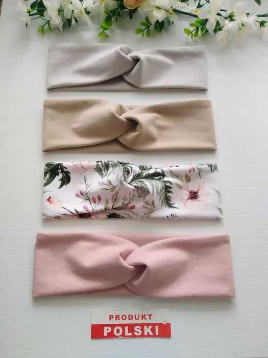 Opaski na głowę -- 3szt. -- przeplatane -- turbanowe -- handmade