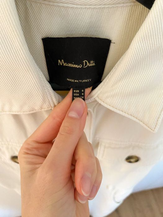 Джинсовий бавовняний молочний комбінезон Massimo Dutti розмір S