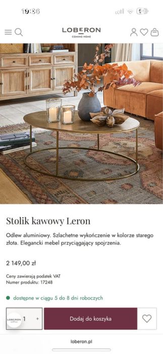 Stolik kawowy LOBERON