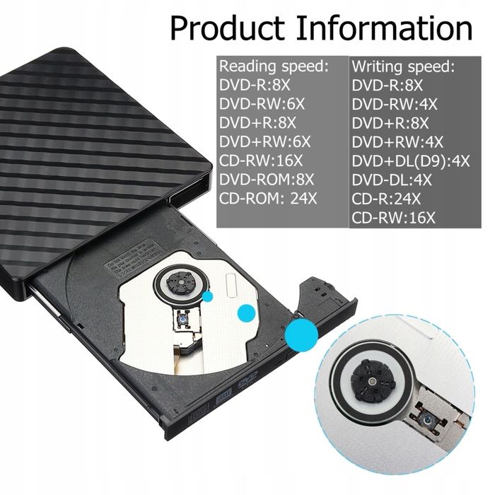 Внешний пишущий привод  DVD-RW для CD/DVD USB 3.0