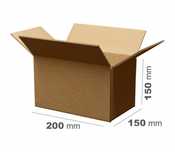 200 szt. Karton Pudło klapowe 200x150x150 mm szare 380 g/m2 Gabaryt B