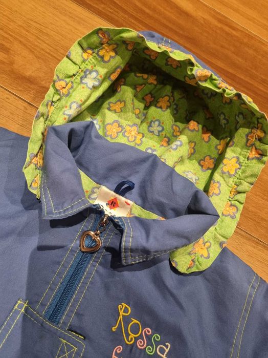 Kurtka przejściowa R 116 ROSSA POLAND kaptur kwiaty a'la płaszczyk