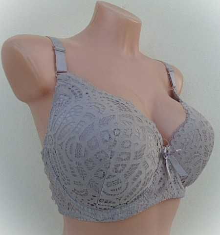 Han / biustonosz koronkowy 90E  kawowy  usztywniany  na fiszbinach