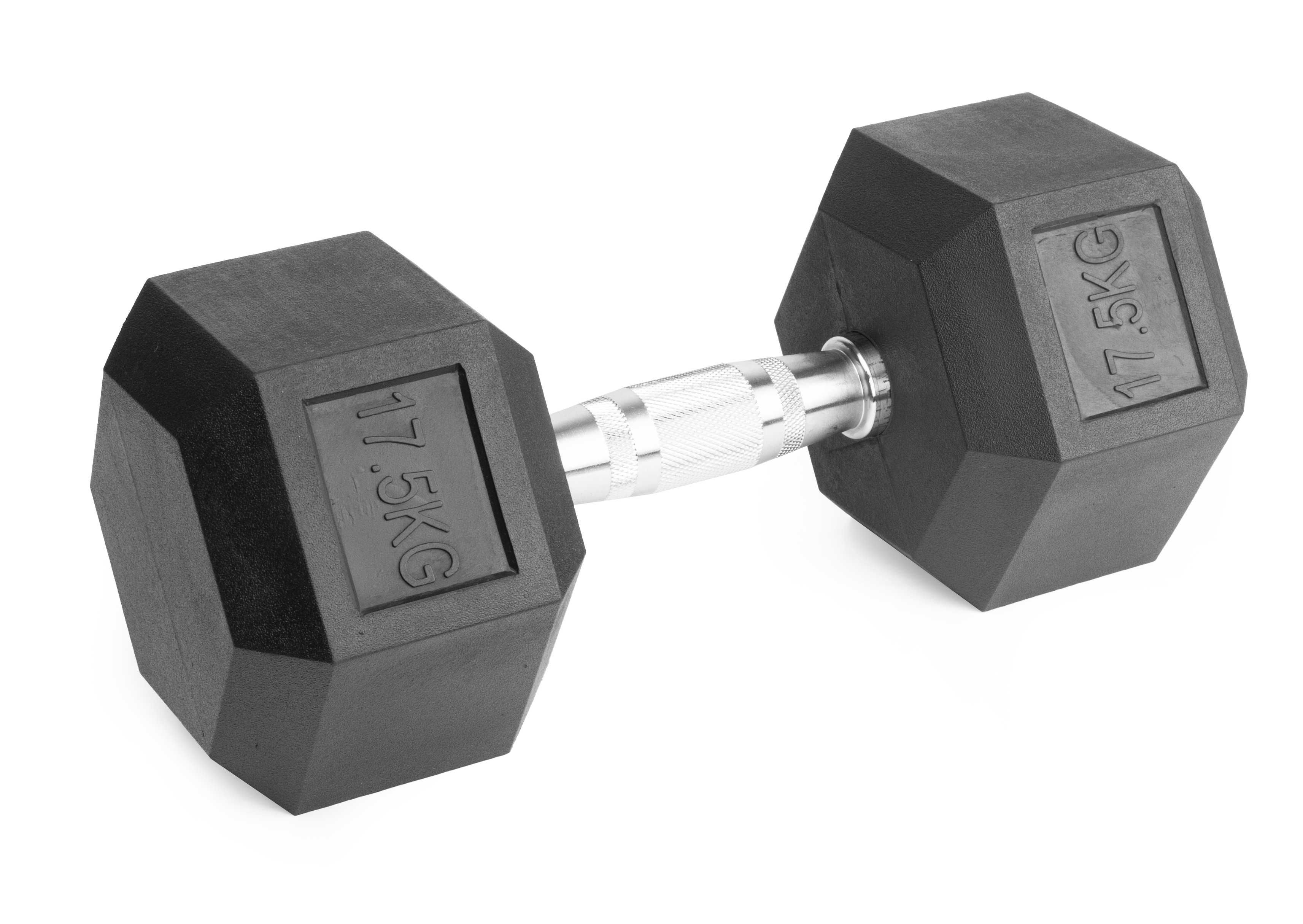 Hantle stałe 2x17,5kg żeliwne gumowane ZESTAW 35kg HEX do treningu PO