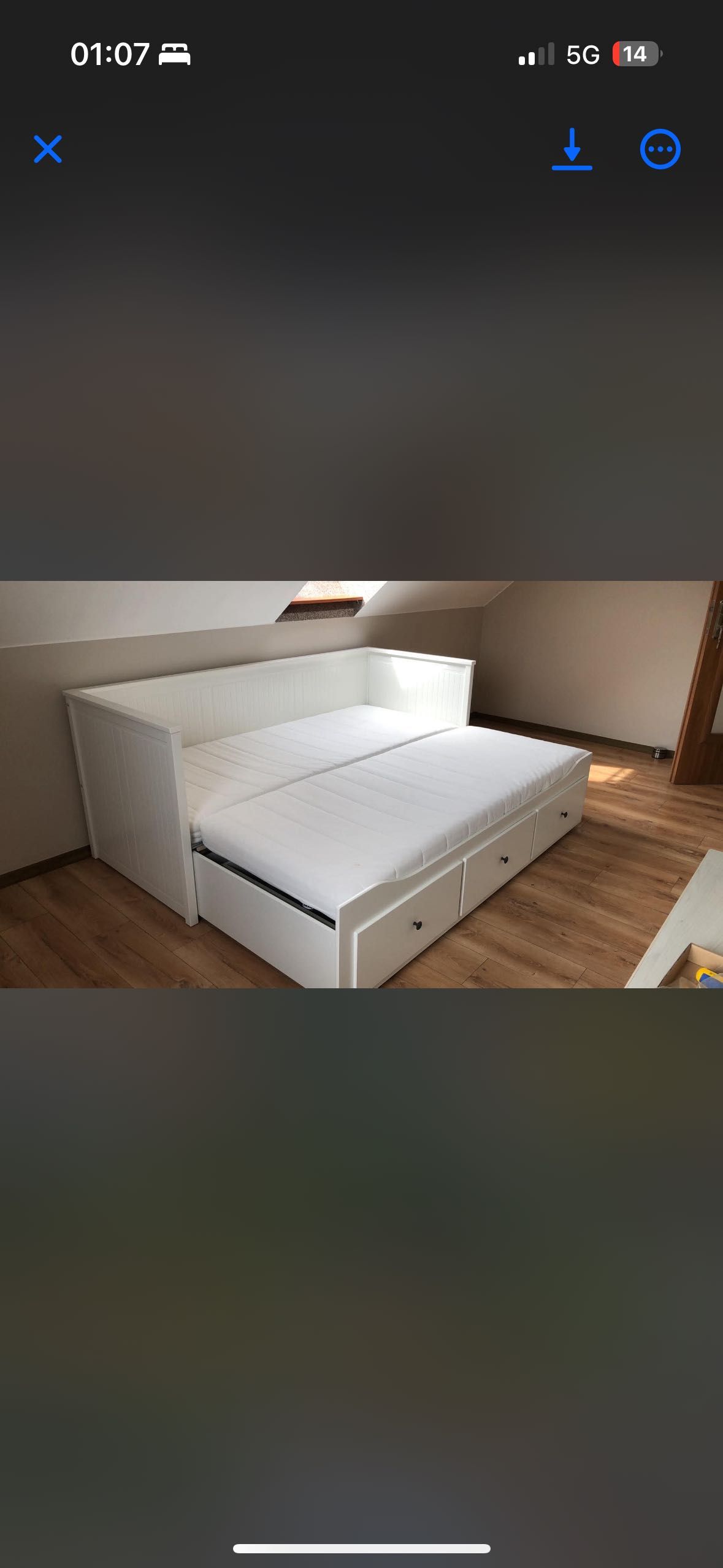 Łóżko IKEA HEMNES rozkładane, stan bardzo dobry