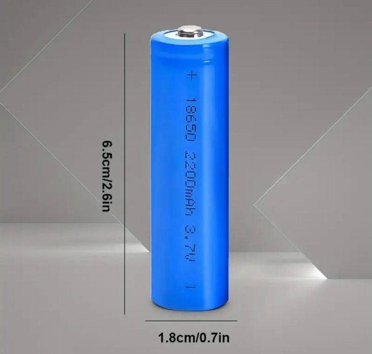 2 шт Перезаряджувальний акумулятор 3.7В, 2200маг