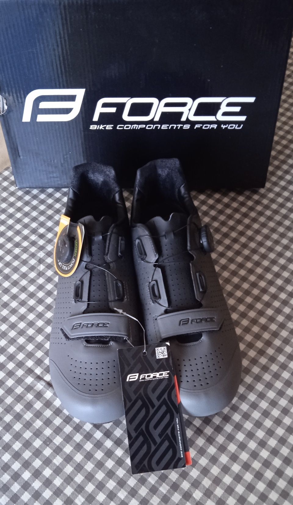 Sapatos de Ciclismo de estrada tamanho 45 Force Road Victory, grey-bla