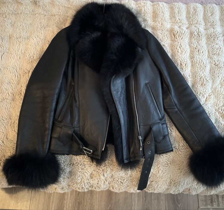 Дублянка шкіряна з хутром, розмір s-m
