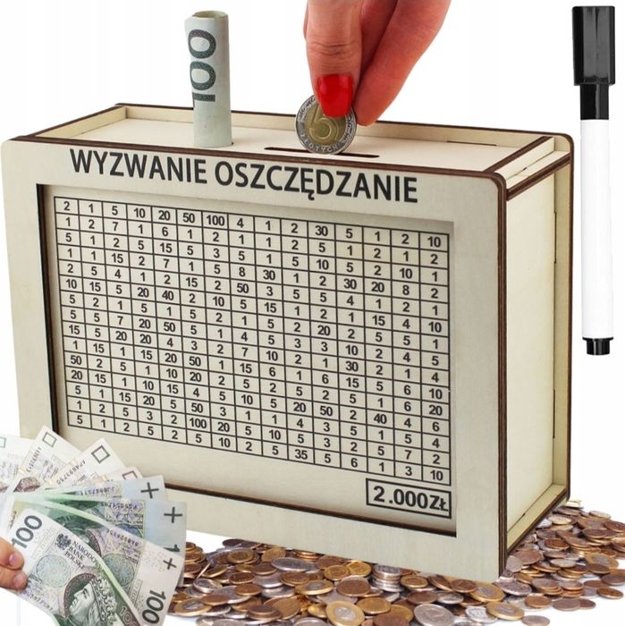 Skarbonka wykreślana Wykreślanka Do Wykreślania personalizowany grawer