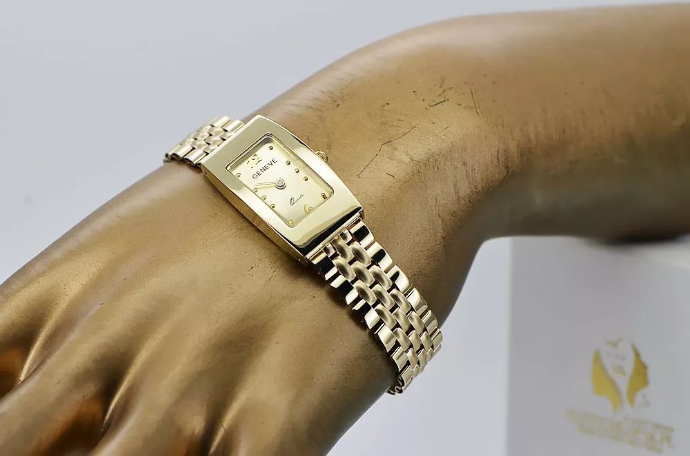 Złoty zegarek z bransoletą damską 14k Geneve lw090y&lbw008y Wrocław
