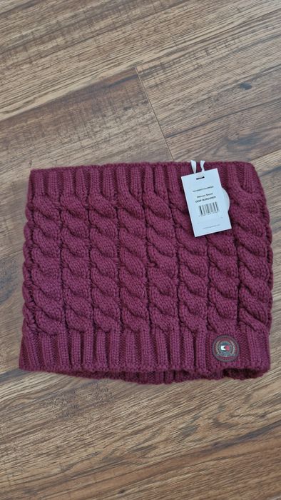 Komin Tommy Hilfiger bordowy zimowy NOWY