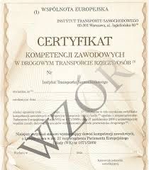 Użyczę certyfikat kompetencji zawodowych na przewóz rzeczy