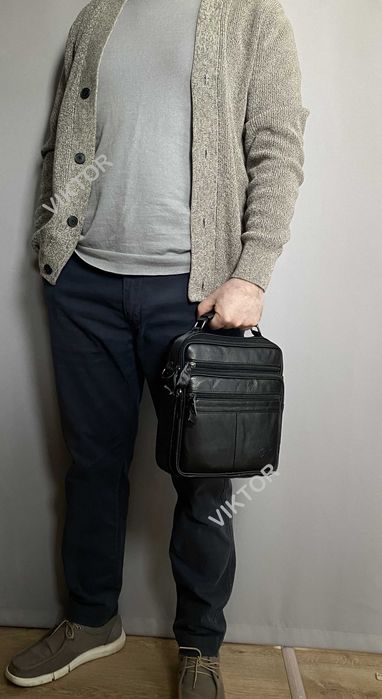 Кожаная мужская сумка Leadhake с ручкой. Размер L. Шкіряна сумка