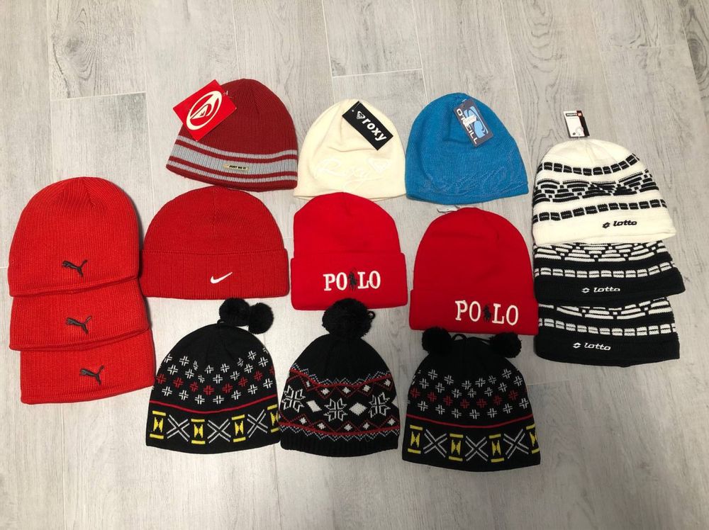 шапки nike, puma, polo, lotto