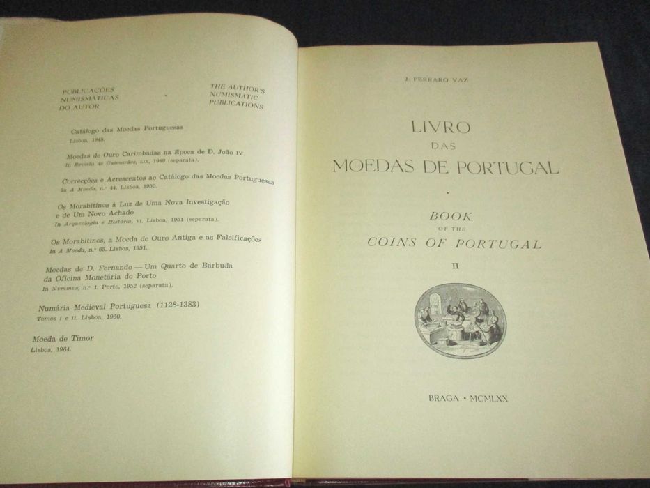 Livro das Moedas de Portugal Ferraro Vaz 2 volumes 1ª edição