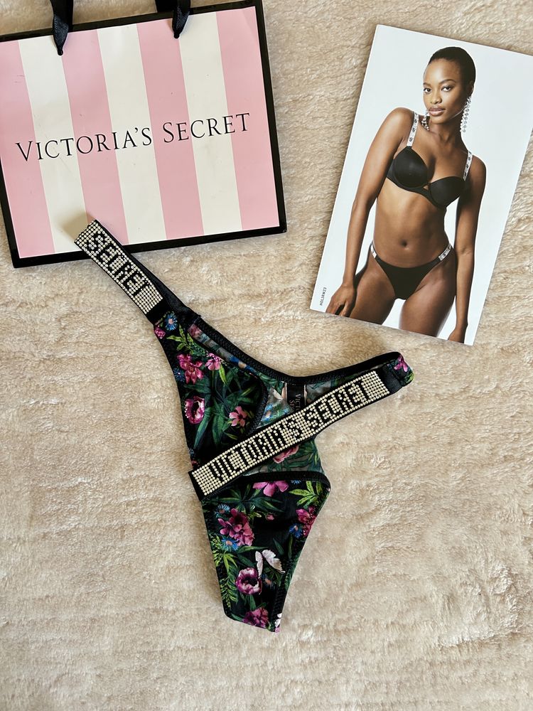 Victoria’s Secret nowe majtki M stringi shine strap oryginalne metka