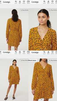 M L XL Леопардова літня сукня, трендовий леопард, помаранчеве плаття