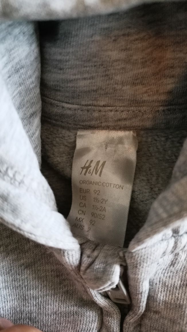 Zestaw 2 x bluza z kapturem HM H&M 92 organic bawełna organiczna