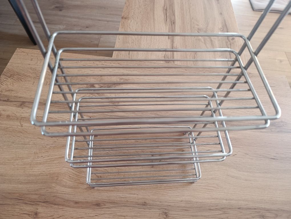 Piętrowa półka łazienkowa stal nierdzewna 45 cm
