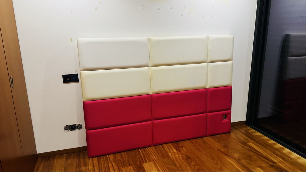 Cabeceiras de cama e cubos de arrumacao