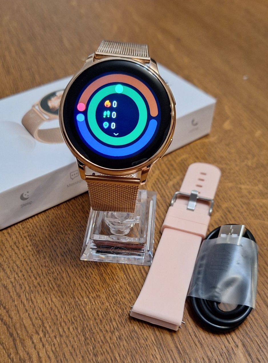 Smartwatch damski zegarek inteligenty PL menu, puls, tętno, whatsapp