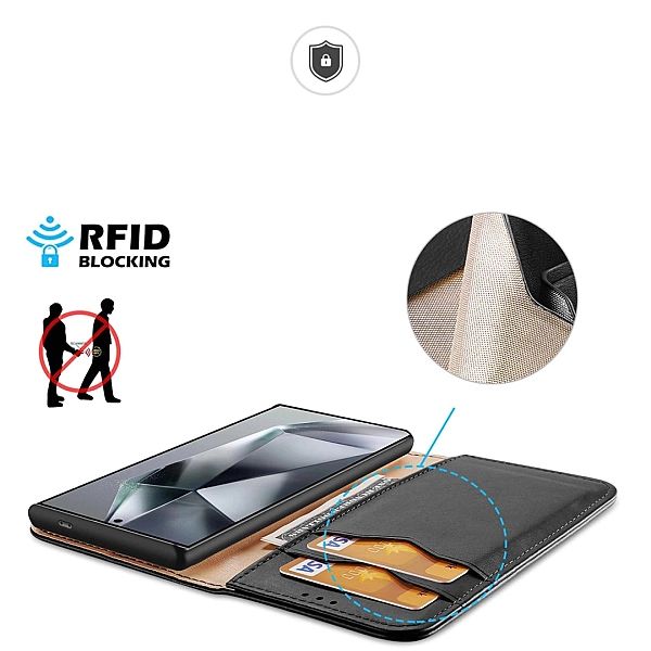 Etui Dux Ducis Hivo z klapką i blokadą RFID do Samsung Galaxy S24 Ultr