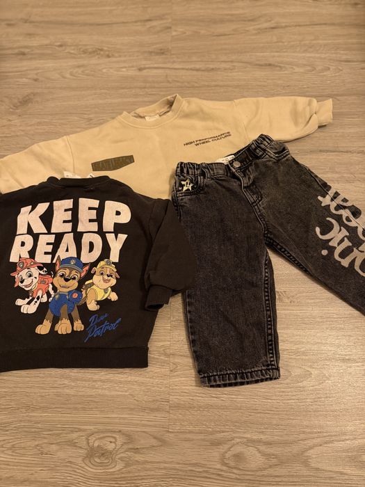 Джинси Zara і 2 світшота щенячій патруль Zara 86 см на 1,5 роки
