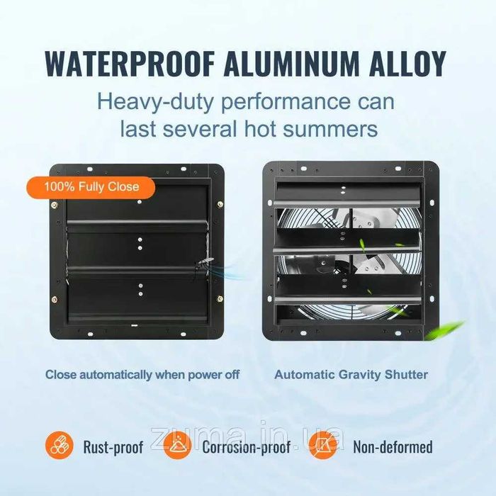 VEVOR Вытяжной вентилятор  305 мм с дистанционным управлением