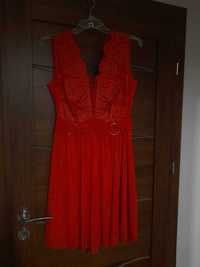 Czerwona sukienka balowa na studniówkę na wesele na imprezę rozm M