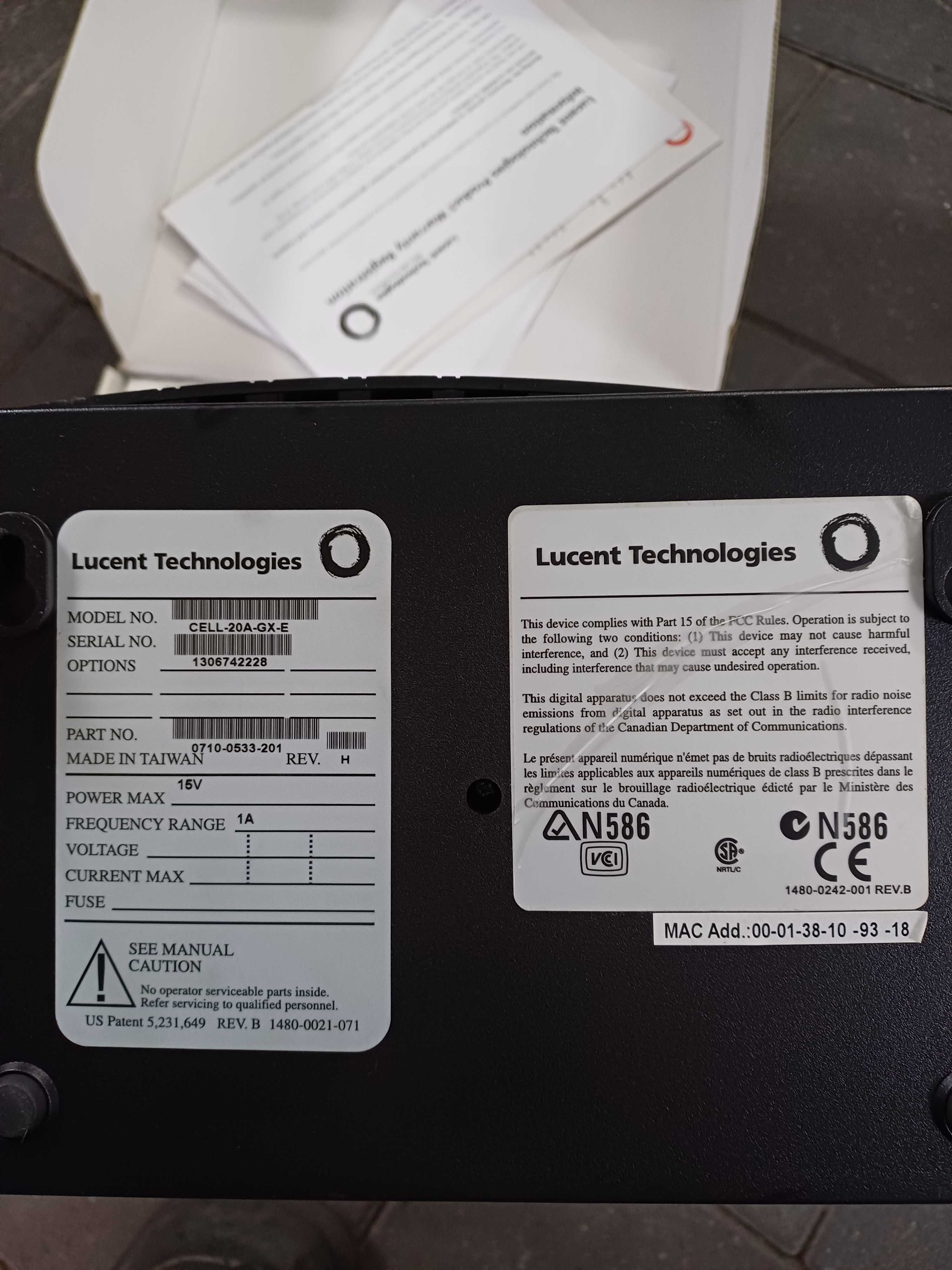 Modem router Lucent Cell Pipe 20A GX-E