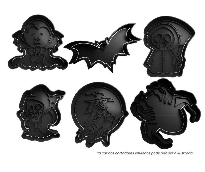 Pack 6 Cortadores de Bolachas – Temas Divertidos