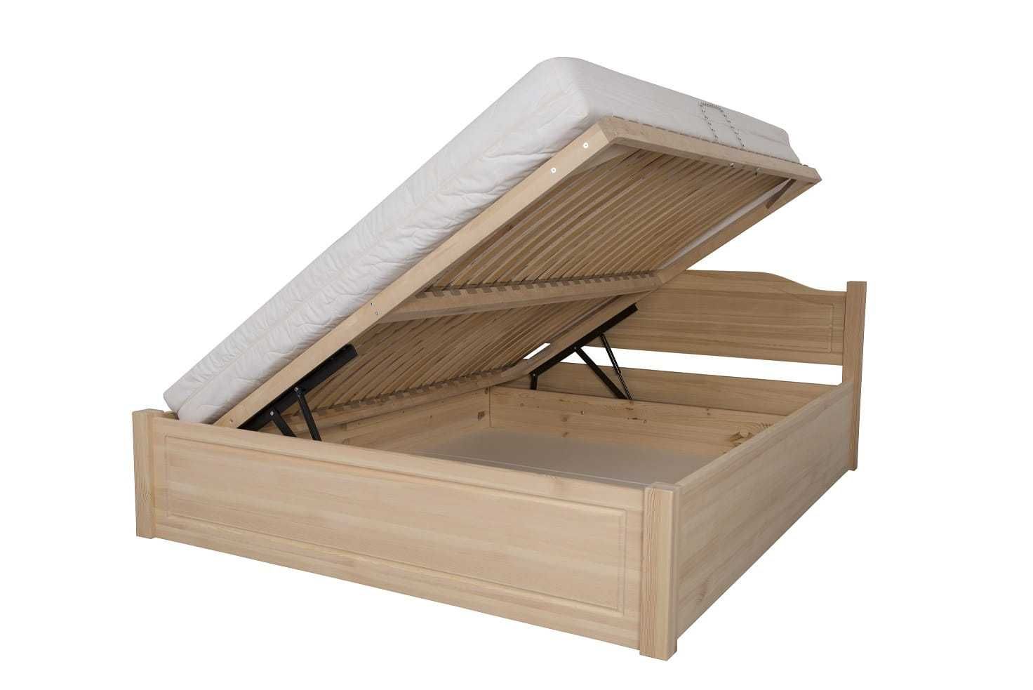 Łóżko drewniane podnoszone OLIWIN-5 140x200 bardzo mocne z pojemnikiem