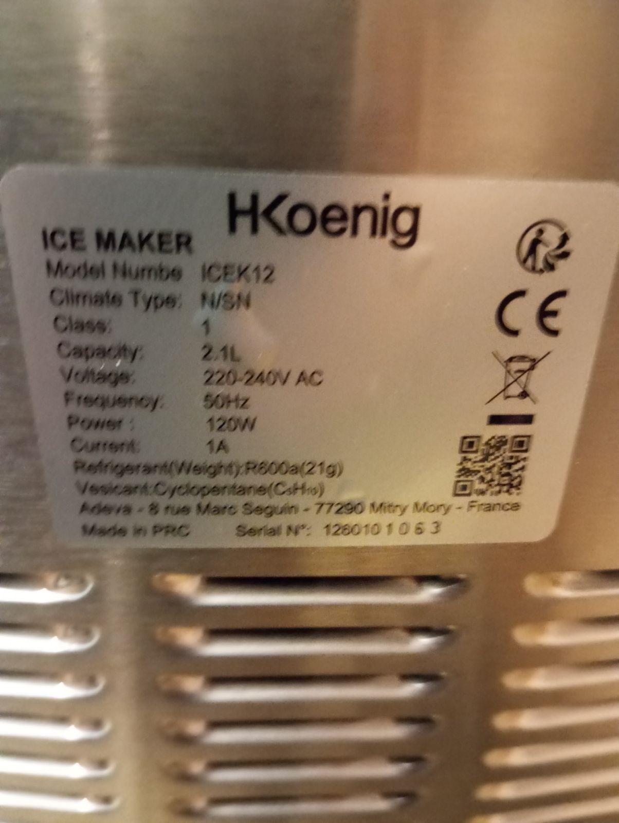 Maszyna do lodu ICEK12 H.Koenig