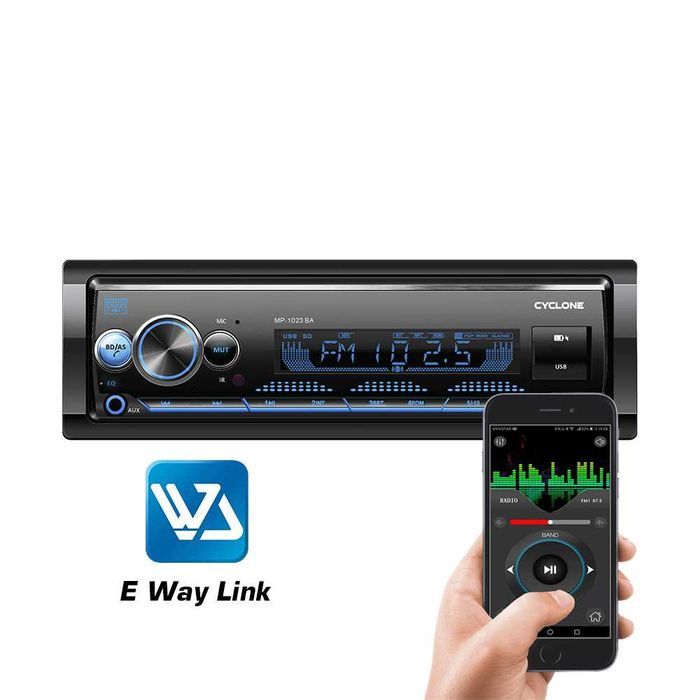 Автомагнитола 1DIN MP-1024 BA 4 х 45W Bluetooth, AUX, USB, SD 12мес