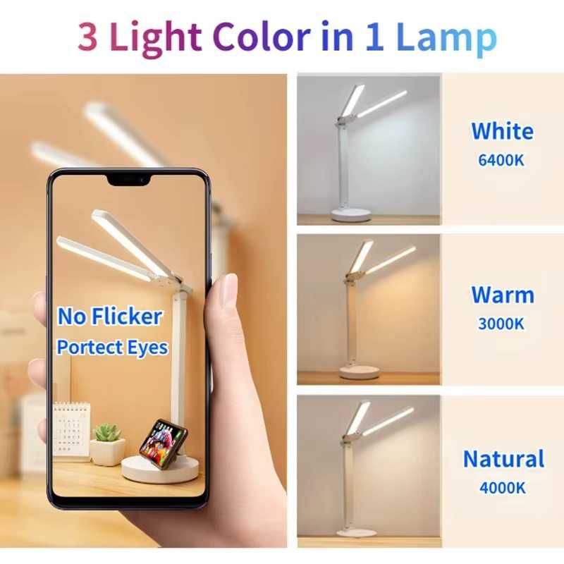 Lampka LED składana zegar ładowana USB