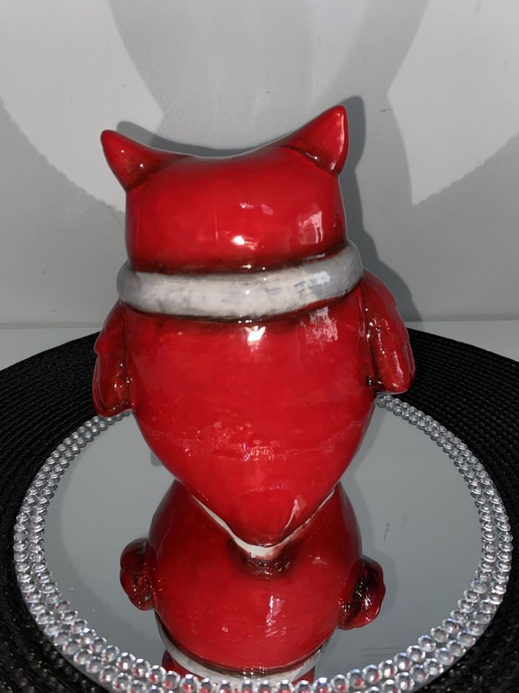 Nowa figurka sowa led ledowa ceramiczna dekoracja świąteczna