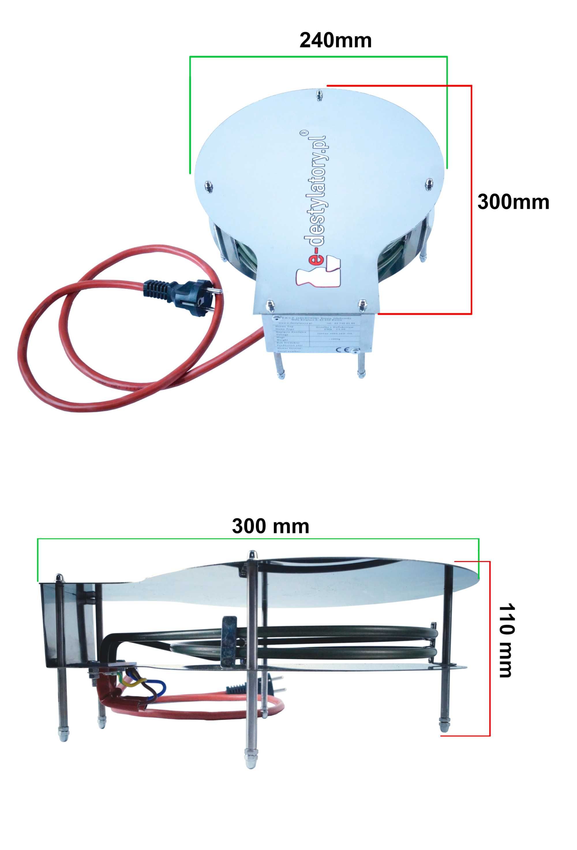 Grzałka z deflektorem do wędzarni / Suszarni o mocy 2000w PWA-V2.0