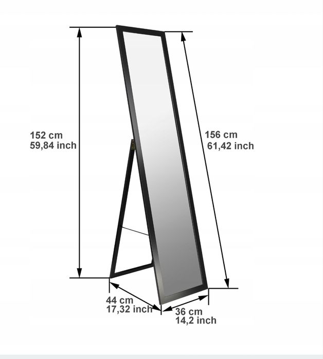 Lustro skandynawskie czarna rama