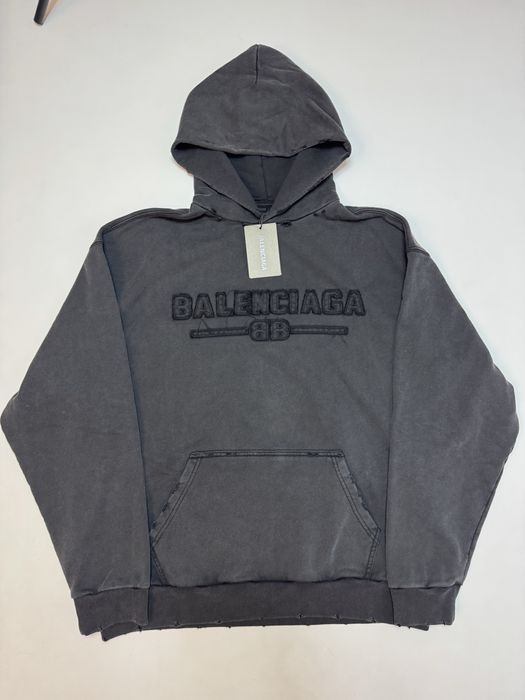 Худі Balenciaga Turned Inside Out Washed black  M L