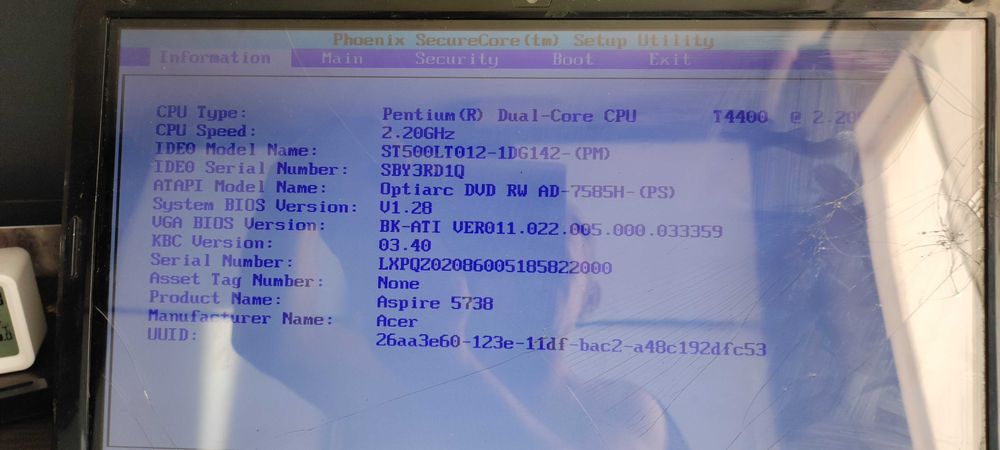 Ноутбук Acer Aspire 5738-Intel Pentium T4200-2.0GHz-4Gb-DDR3