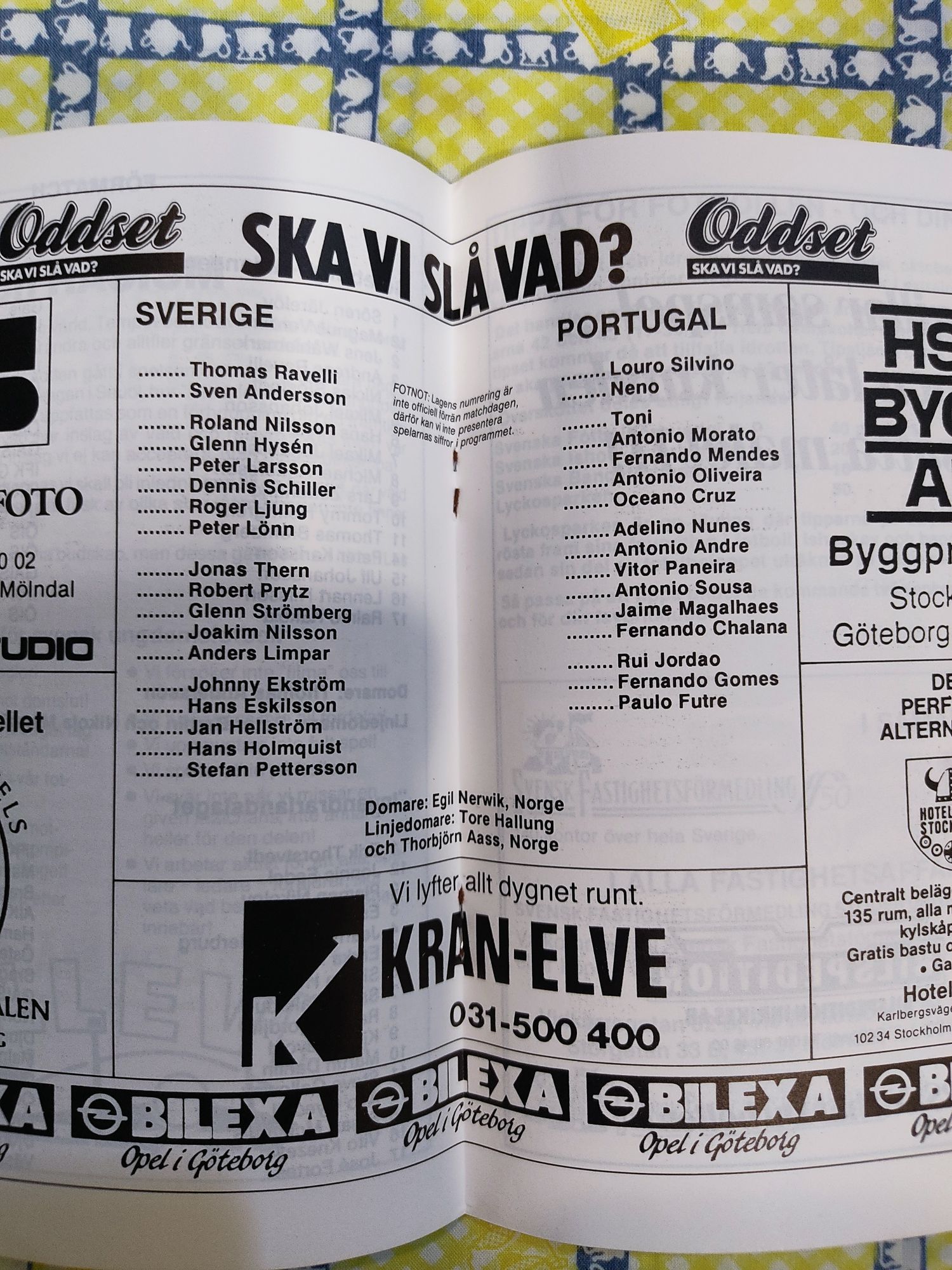 Programa Suécia Portugal 1988