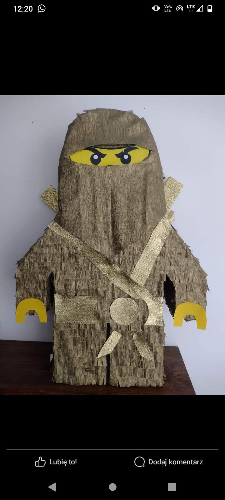 Piniata lego ninjago ludzik Lloyd Kai Jay złoty