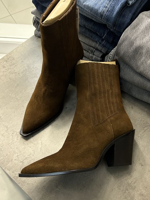Казаки Zara натуральна замша