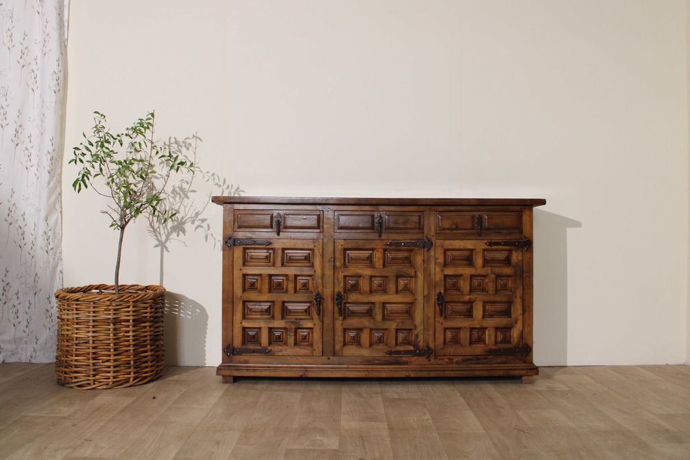 Komoda pini drewniana rustykalna farmhouse hiszpańska