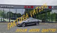 Audi A5 FV 23% / QUATTRO / S-LINE / LASERY / WEBASTO / Kamery 360 / Alu 20
