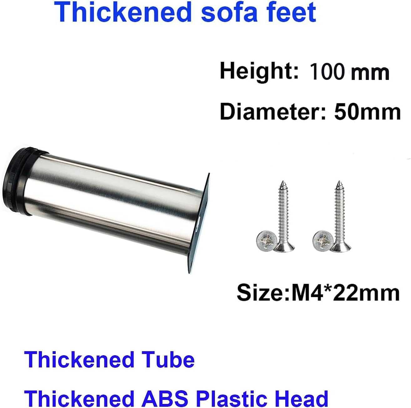 Nowe nogi do mebli / nóżki metalowe / regulowane 10cm / 4szt !1767!