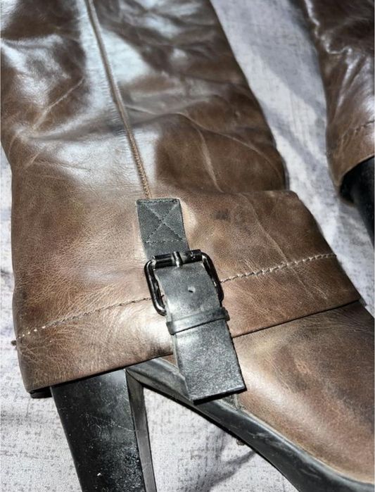 Стильні Чоботи на каблуку осінні з натуральної шкіри