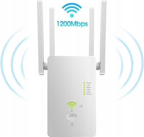 Repeater WIFI wzmacniacz sygnału Dual Band 2,4Ghz/5Ghz AC1200